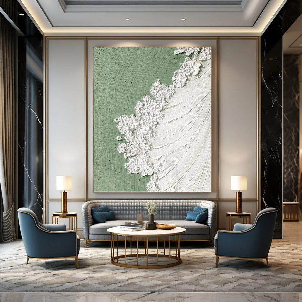 Monumental - Sized Hand - Painted Textured Custom Abstract Epoch, for Decorating Dining Room and Hotel DKH1502