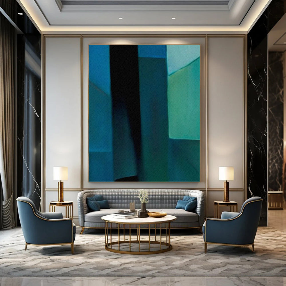 Enormous-Sized Hand-Painted Abstract Installations for Living Room & Home Library LargeART2256