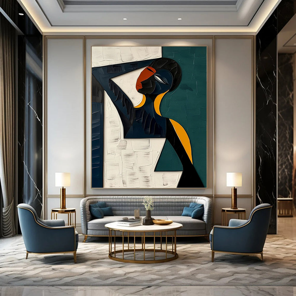 Gigantic Hand - Painted Custom Abstract Painting (with Distinct Textures), Transforming Hallway and Entryway DKH1466