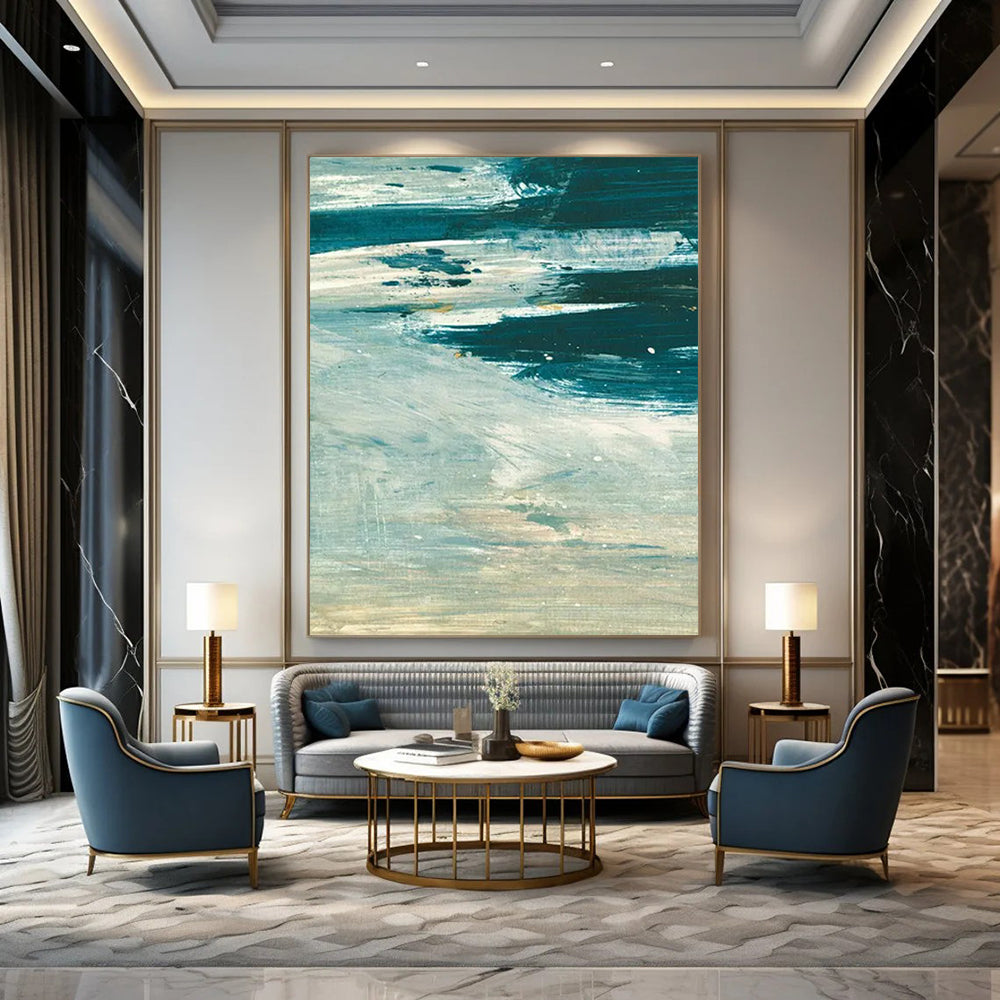 Large-Scale Custom Abstract Art: Hand-Painted, Textured Excellence DTP176