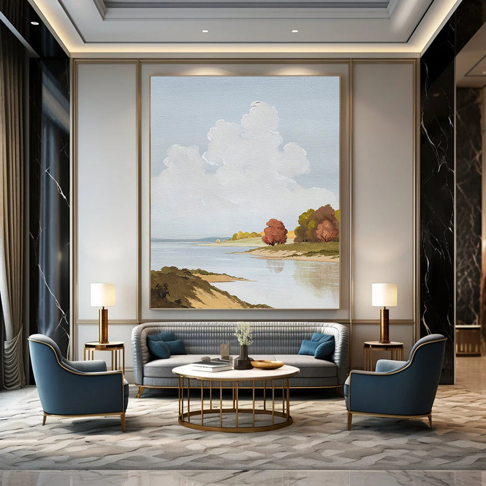 Extra - Large Hand - Painted Custom Abstract Painting (with Unique Textures), Revitalizing Hallway and Entryway DKH1436