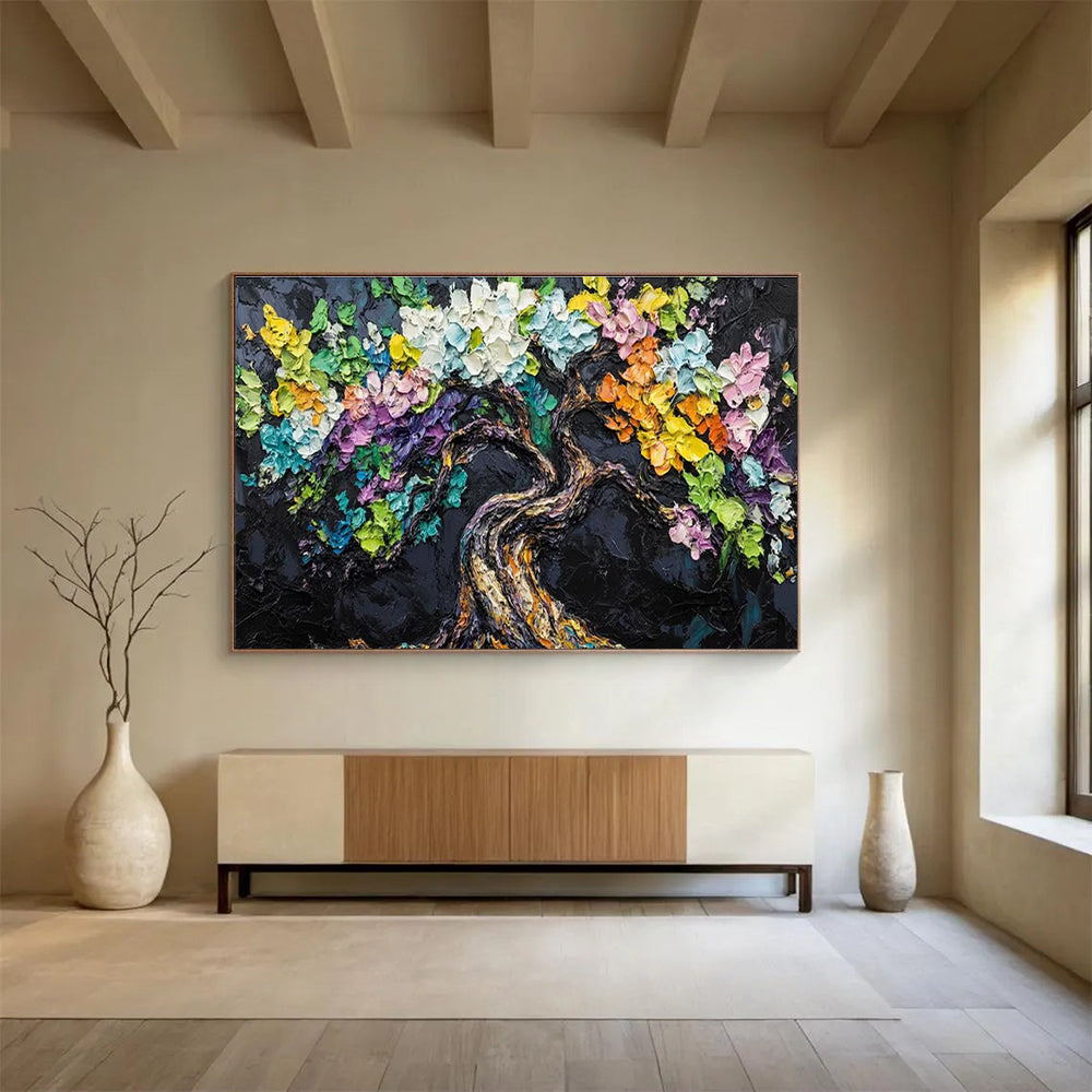 Artistic Original Massive Textured Hand - Painted Abstract Canvas for Creative Accents DKH825