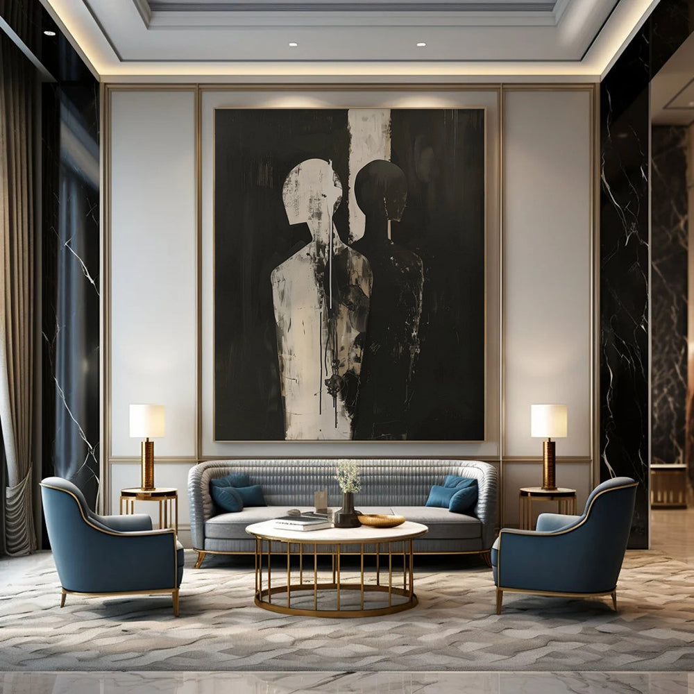 Oversized Custom Hand-Painted Abstract Art for Bedroom & Hotel LargeART1930