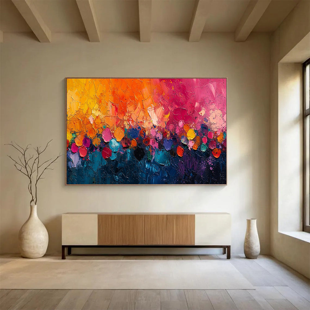 Monumental Hand - Painted Textured Abstract Art for Decorative Prestige DKH710