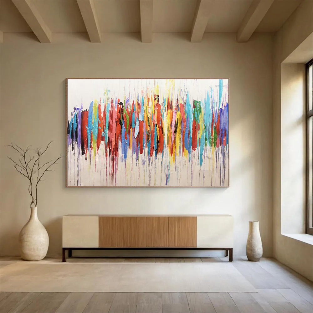 Colorful Drip Abstract - Bold Modern Living Room Focal Point DLZ223