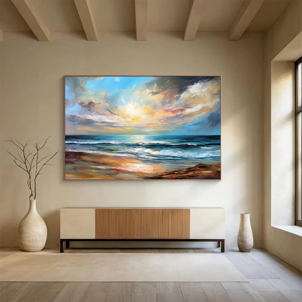 Peaceful Large - Format Abstract Painting for Bedroom & Hallway LargeART1595
