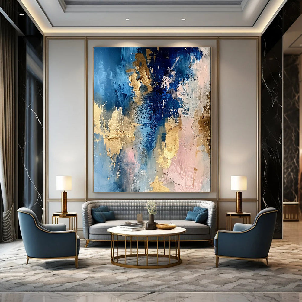 Colossal - Sized Hand - Painted Custom Abstract Gem for Entryway and Living Room DTP072