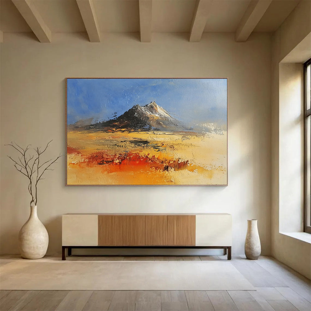 “Impasto Mountain Landscape in Warm Hues” - Impressionist - Inspired Painting On Canvas HB0521