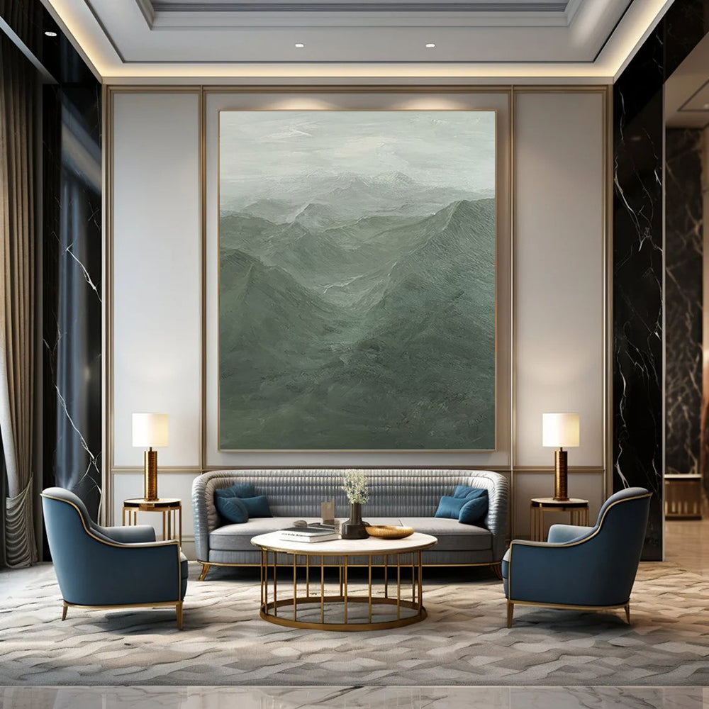 Colossal - Dimensioned Hand - Painted Custom Abstract Tapestry (with Lush Textures), for Arranging in Dining Room and Hotel Lobby DKH1497