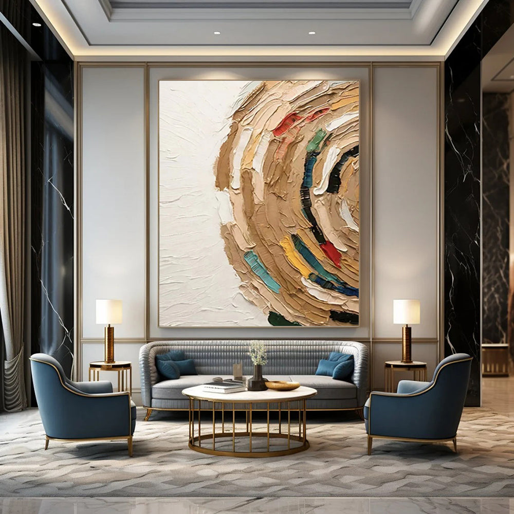 Breathtaking Hand - Crafted Textured Canvas Art for Hotel Lobby & Living Room DKH1118