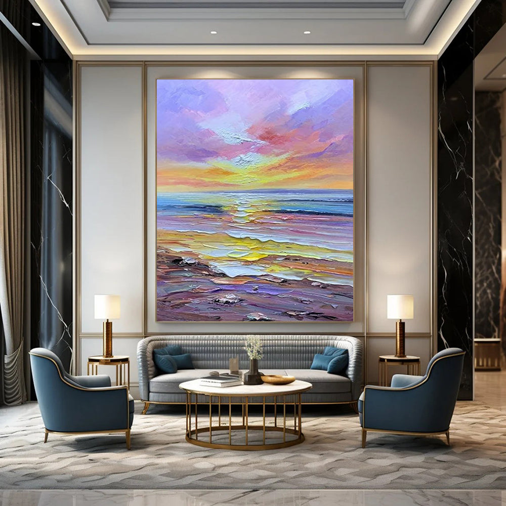 Hand-Painted Large Abstract Paintings: Textured Styles for Bar & Hotel DTP261
