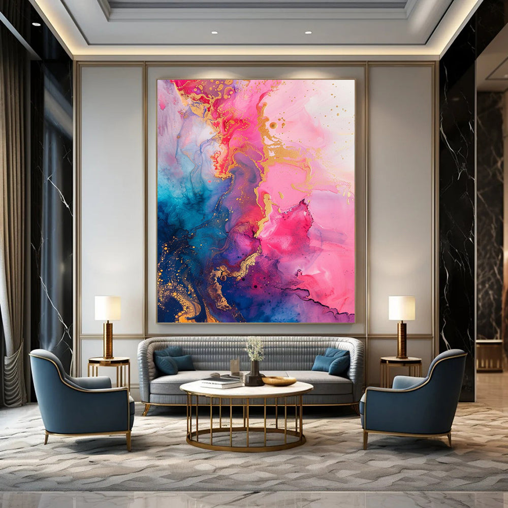Big-Size Handmade Abstract Paintings: Textured Details for Living Room & Hallway DTP286