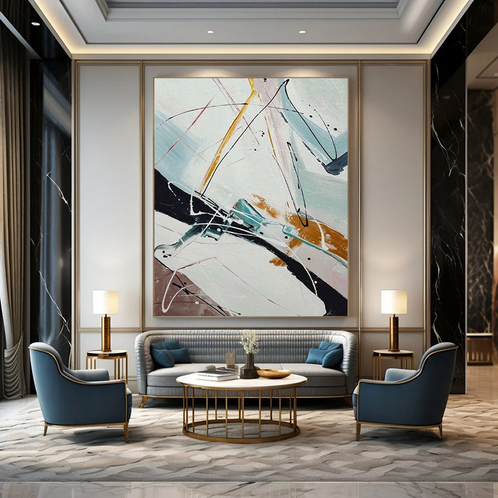 Colossal - Sized Hand - Painted Custom Abstract Gem for Entryway and Hallway DTP046