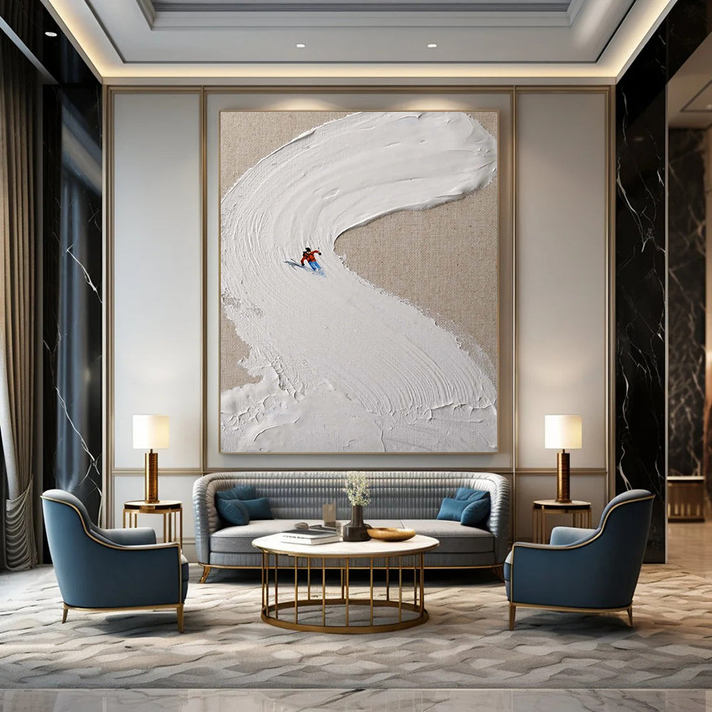 Handmade Big-Scale Abstract Art: Textured Wonders for Bar & Entryway DTP311