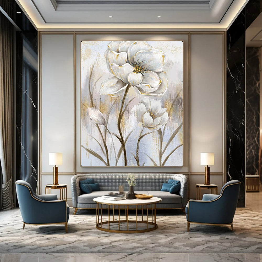 Hand-Painted Large-Scale Textured Abstract Wall Art for Bedroom & Hallway LargeART2124