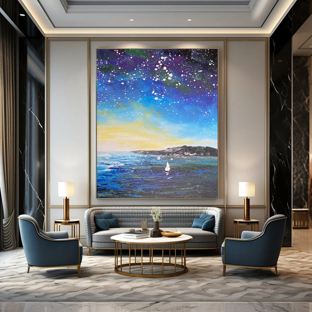 Hand-Painted Personalized Abstract Painting for Living Room & Entryway LargeART1902