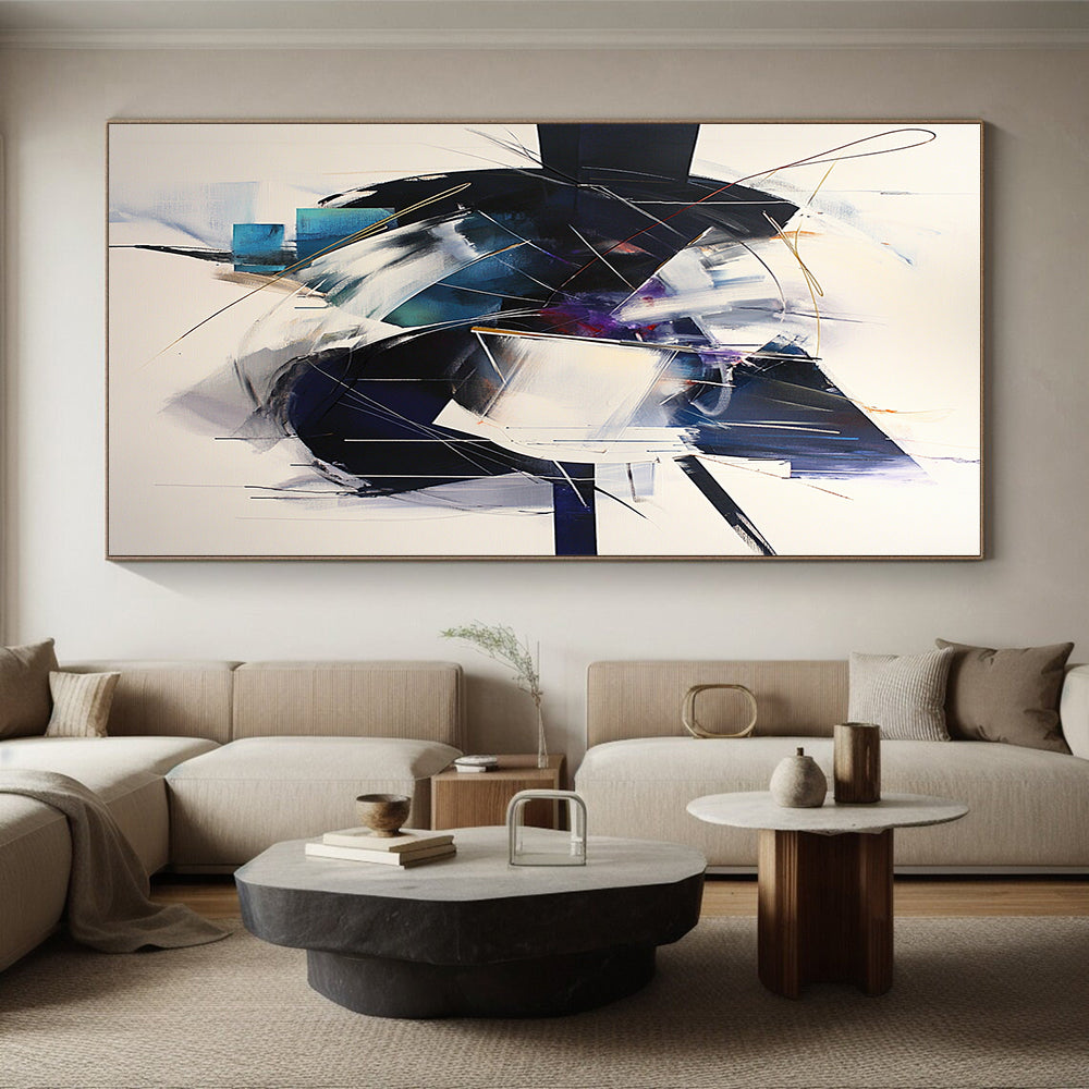 Colorful Abstract Shapes "Vibrant Fusion" Painting On Canvas HB291
