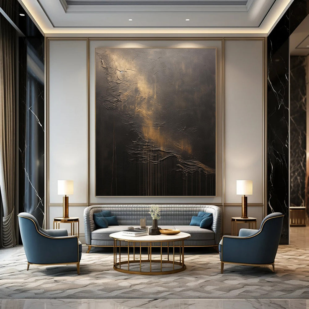 Vertical Hand - Painted Large Abstract Custom Gem for Living Room and Hallway DKH1663