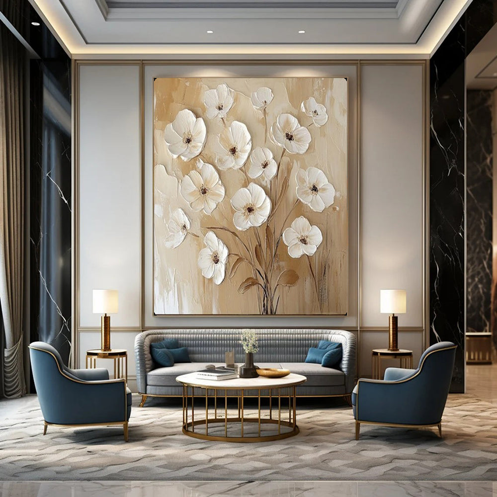 Artisan-Made Large-Scale Textured Canvas for Office & Hotel LargeART2155