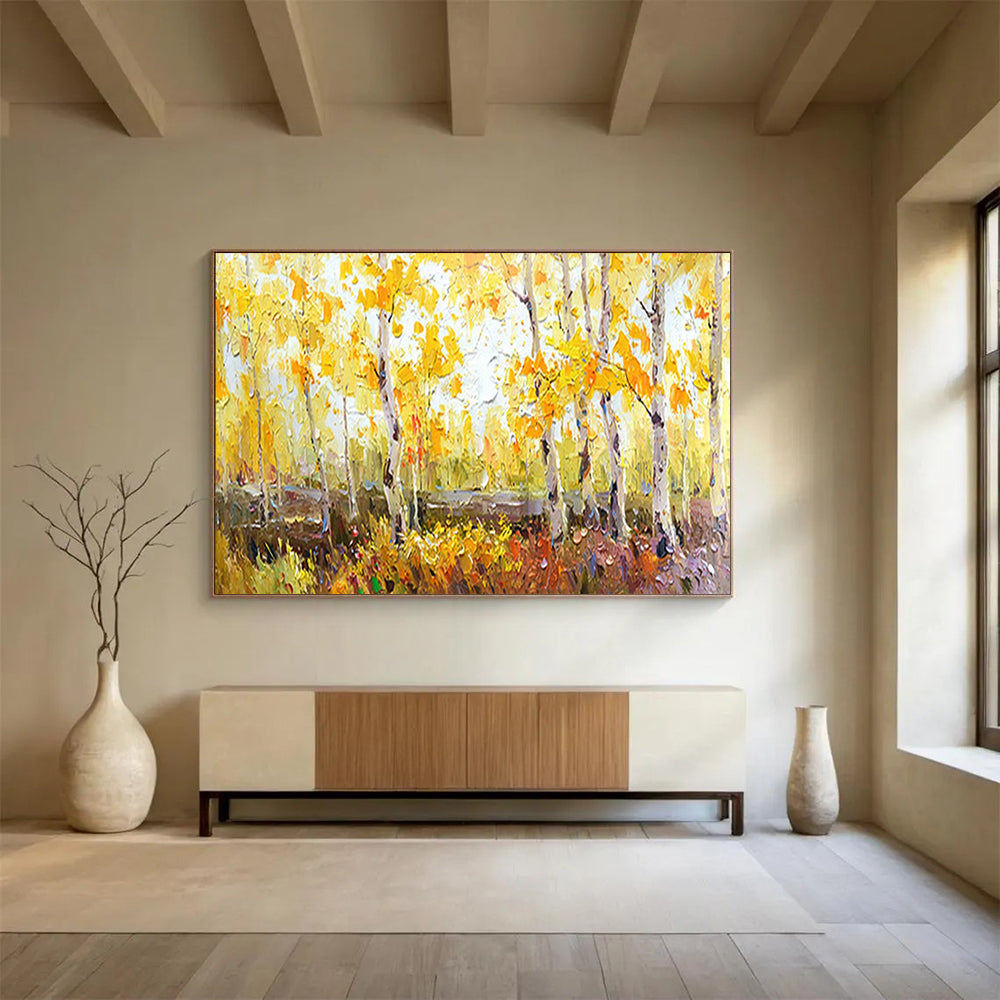 Autumn Birch Forest - Cozy Living Room or Office Art DLZ212