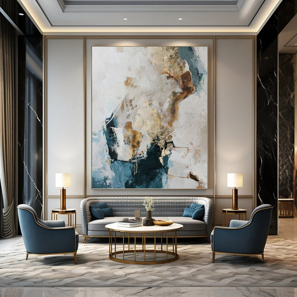Grand Hand - Crafted Custom Textured Abstract Canvas for Office & Entryway DKH1010