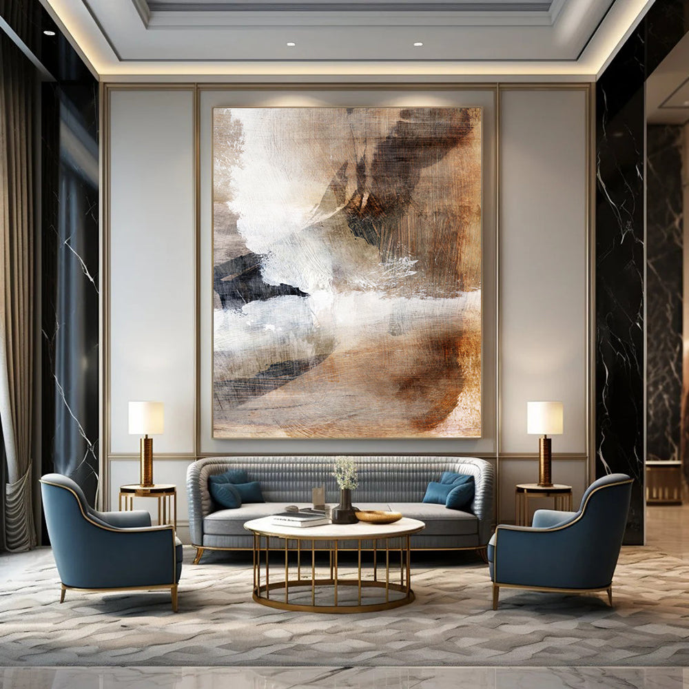 Custom Abstract Paintings: Big Sizes, Handmade Textures for a Cozy Vibe DTP209