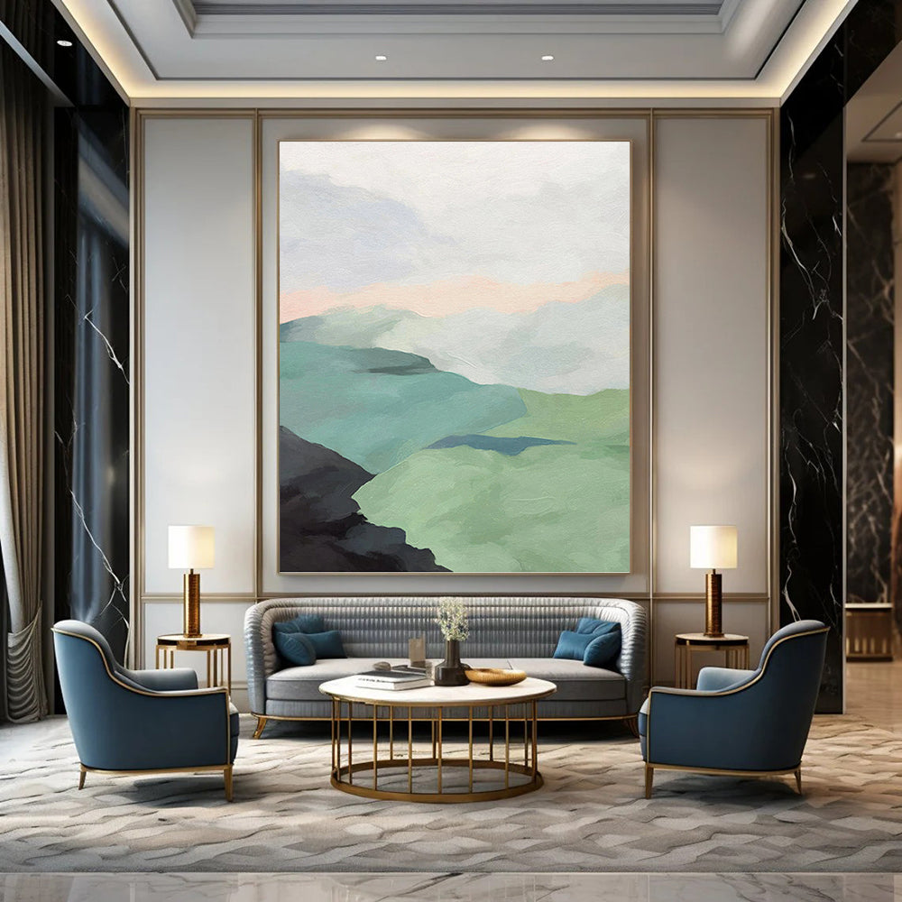 Large - Sized Hand - Painted Textured Custom Abstract Painting, Suitable for Living Room and Hotel DKH1445