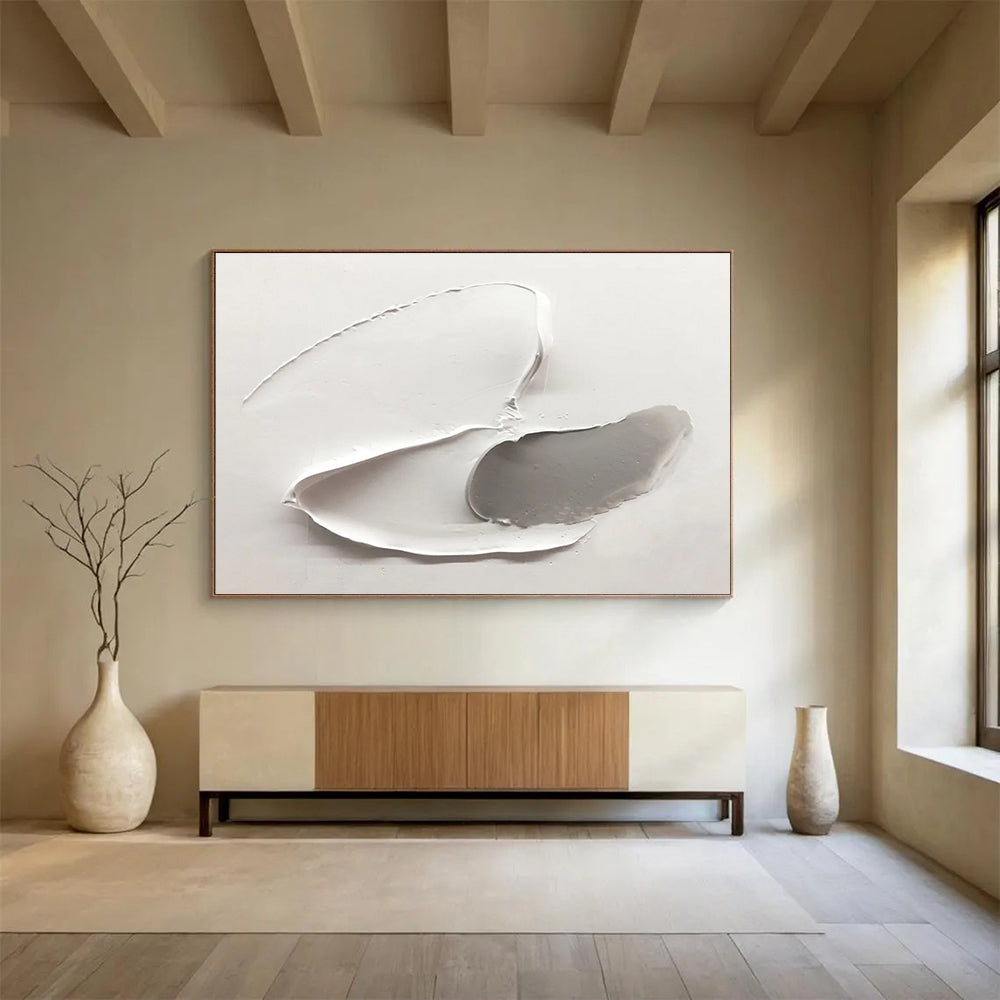 Trendy Large Abstract Wall Art with Edgy Textured Elements for Office & Bar DKH912