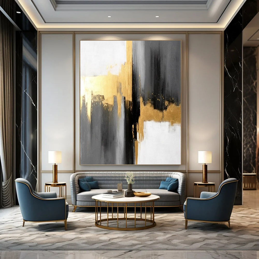 Super - Sized - Scale Hand - Painted Custom Abstract Work for Hallway and Hotel DTP076