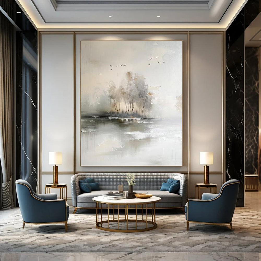Large - Scale Hand - Painted Textured Abstract for Bedroom & Bar DKH1190