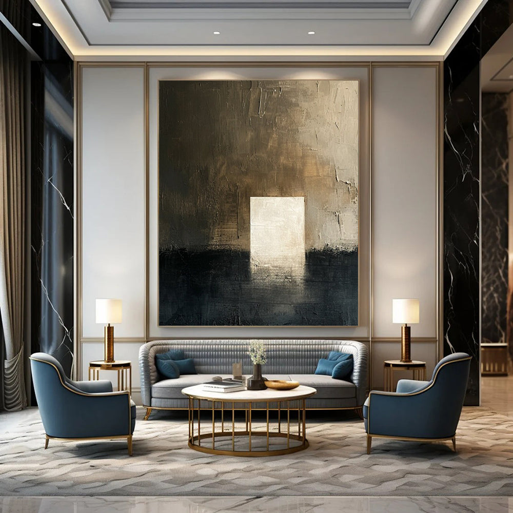 Immense Hand - Painted Textured Custom Abstract Canvas for Office and Entryway DTP008