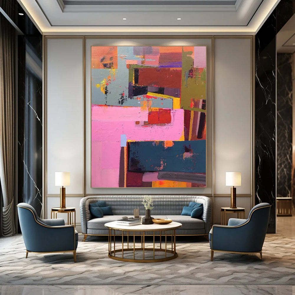 Stupendous Hand - Painted Custom Abstract Artwork for Office and Entryway DTP032