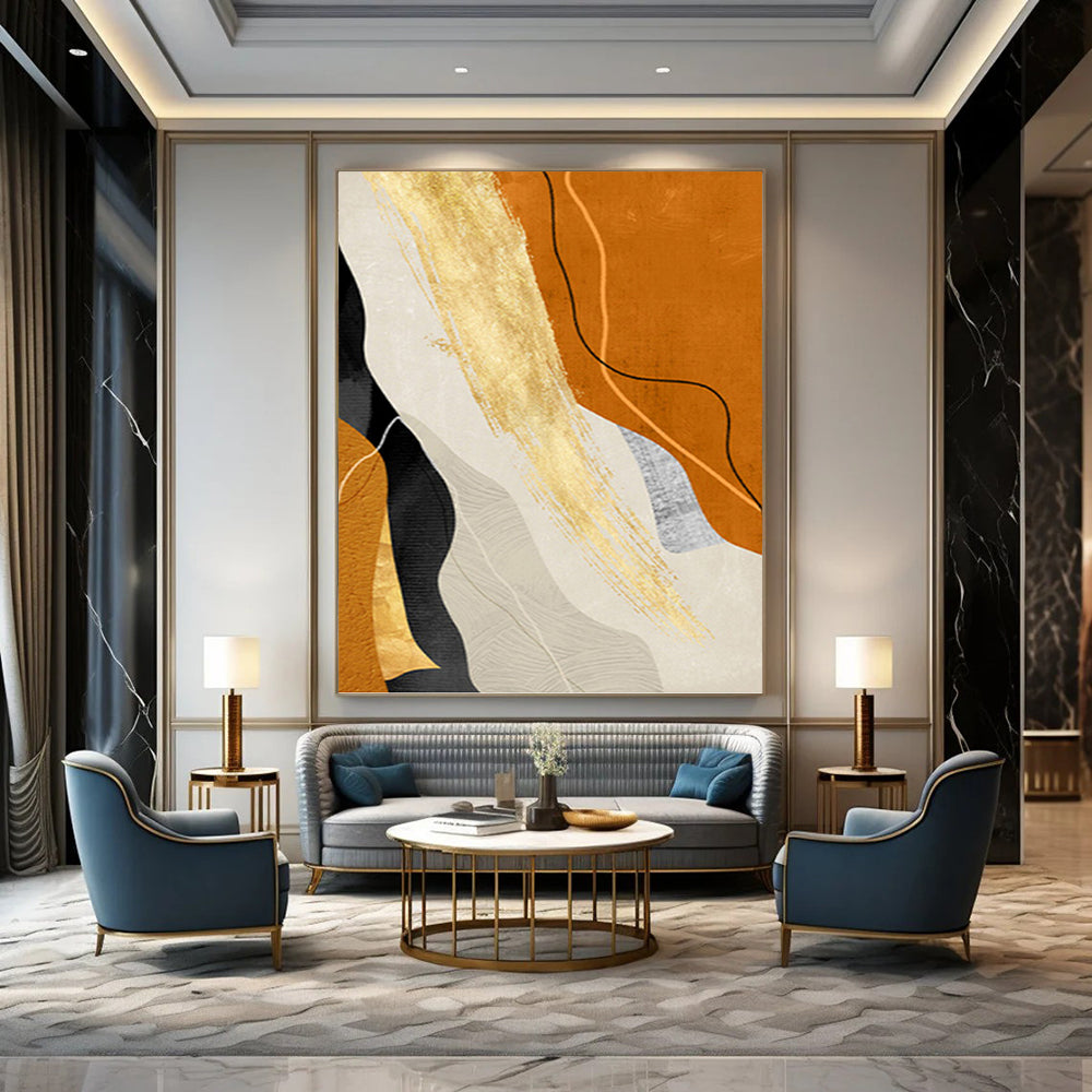 Vast - Sized Hand - Painted Custom Abstract Requiem (with Dynamic Textures), for Office and Dining Room DKH1517