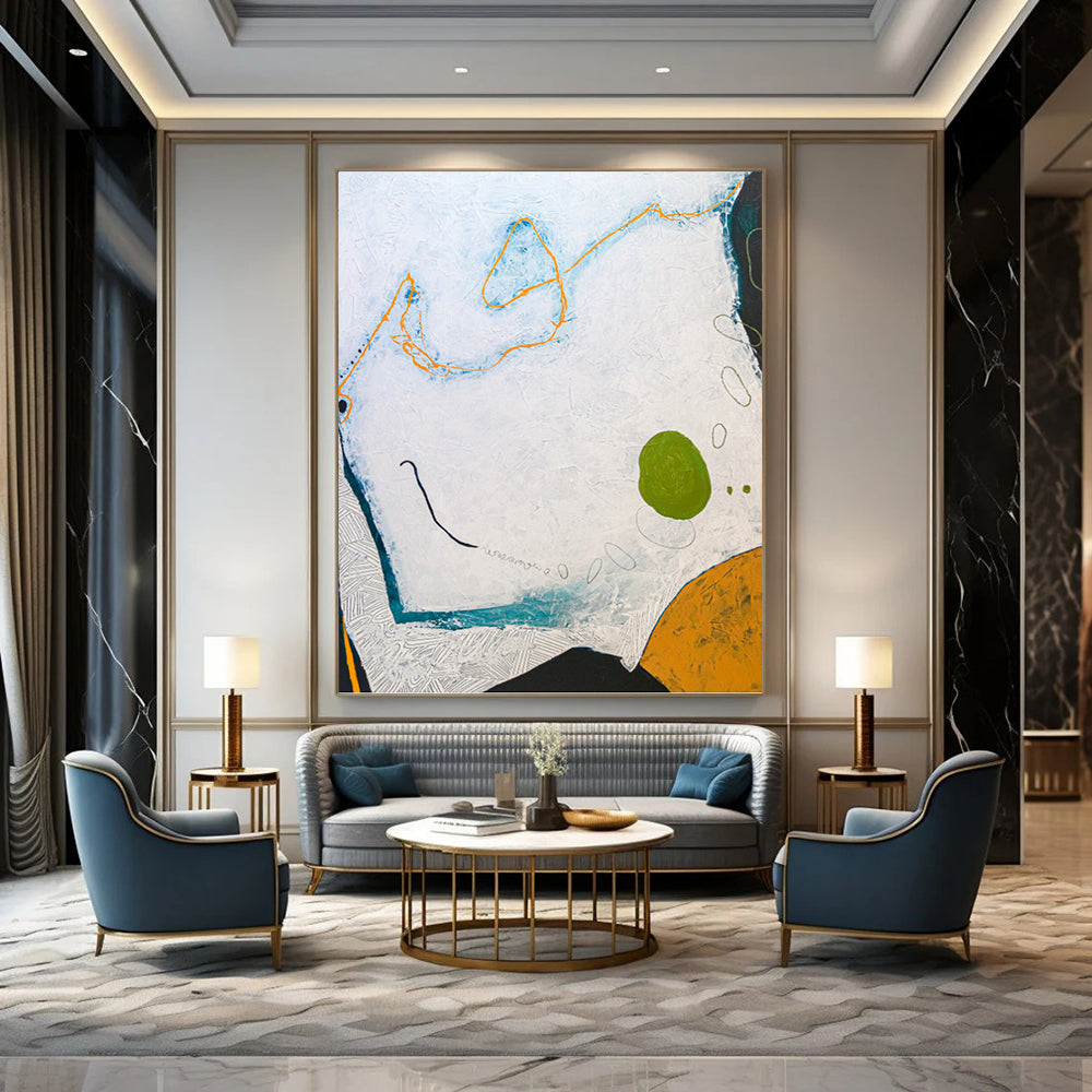 Elegant Hand - Rendered Textured Canvas Art for Hotel Suite & Living Room DKH1110