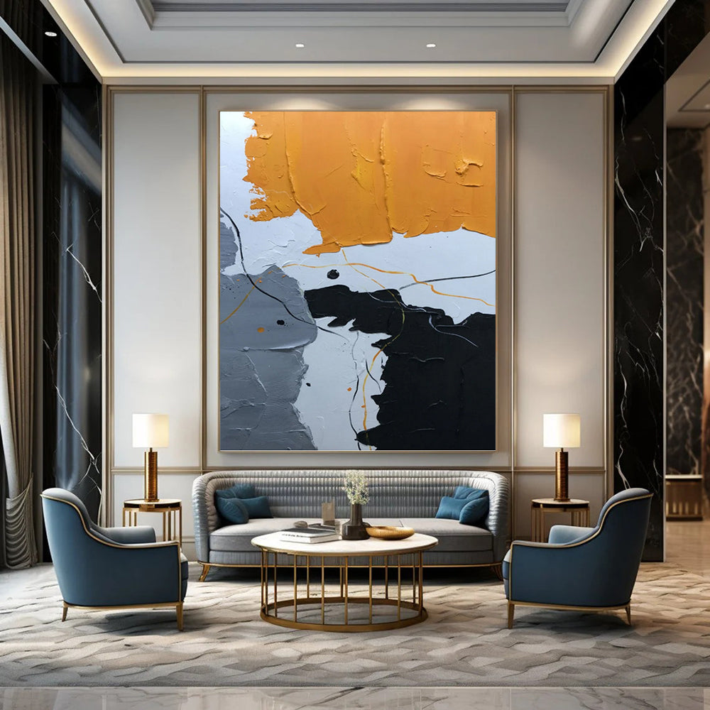 Serene Hand - Painted Textured Abstract for Bedroom & Living Room DKH1334