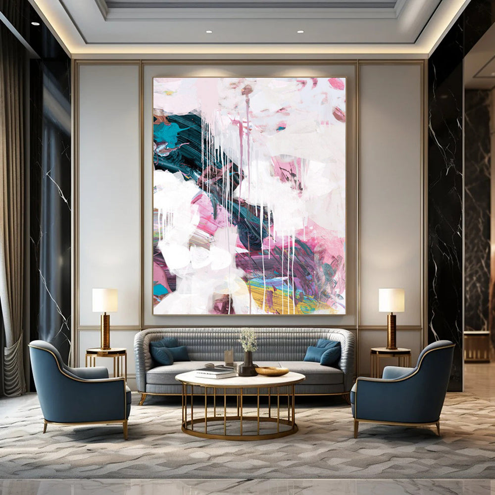Hand-Painted Custom Abstract Masterpieces: Big Sizes, Textured Details DTP192