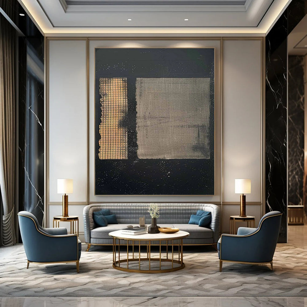Hand-Painted Large Custom Abstract Paintings for Bar & Entryway DTP307