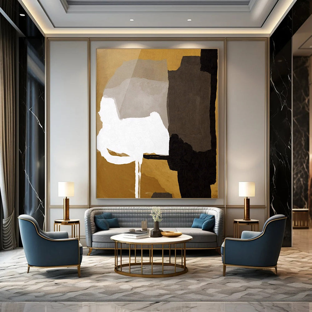 Large Custom Abstract Paintings: Hand-Painted Textures for Bar & Hotel DTP236