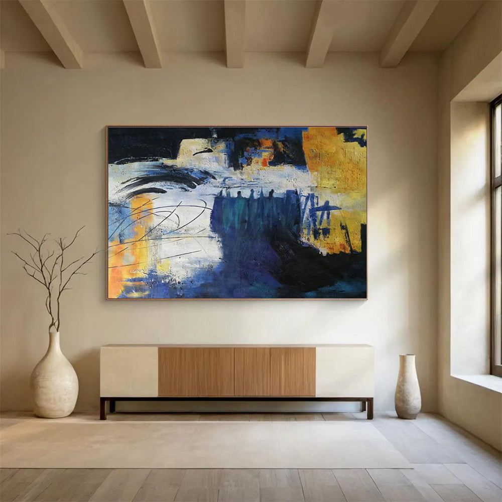 Timeless Original Immense Textured Handmade Abstract Painting for Classic Interiors DKH850