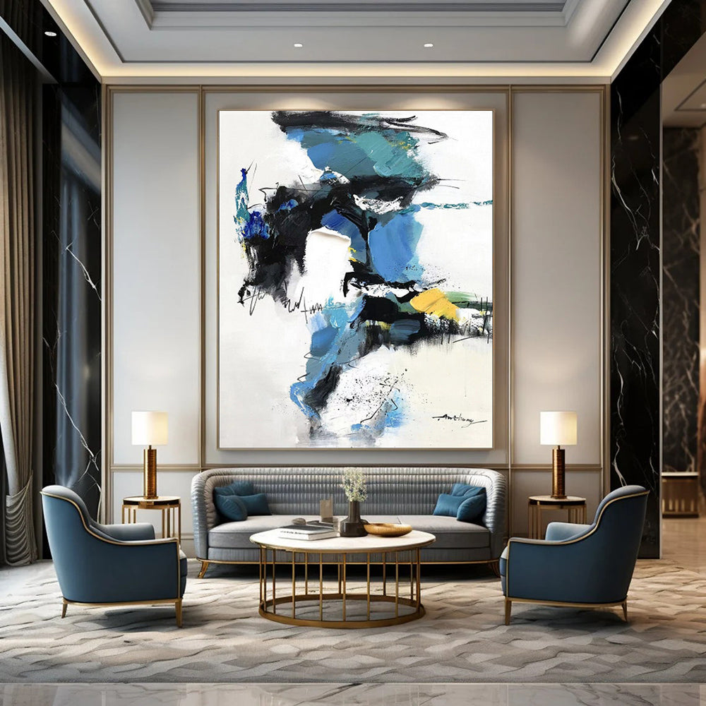 Vintage Travel Textured Abstract Wall Art for Bedroom & Study LargeART2085