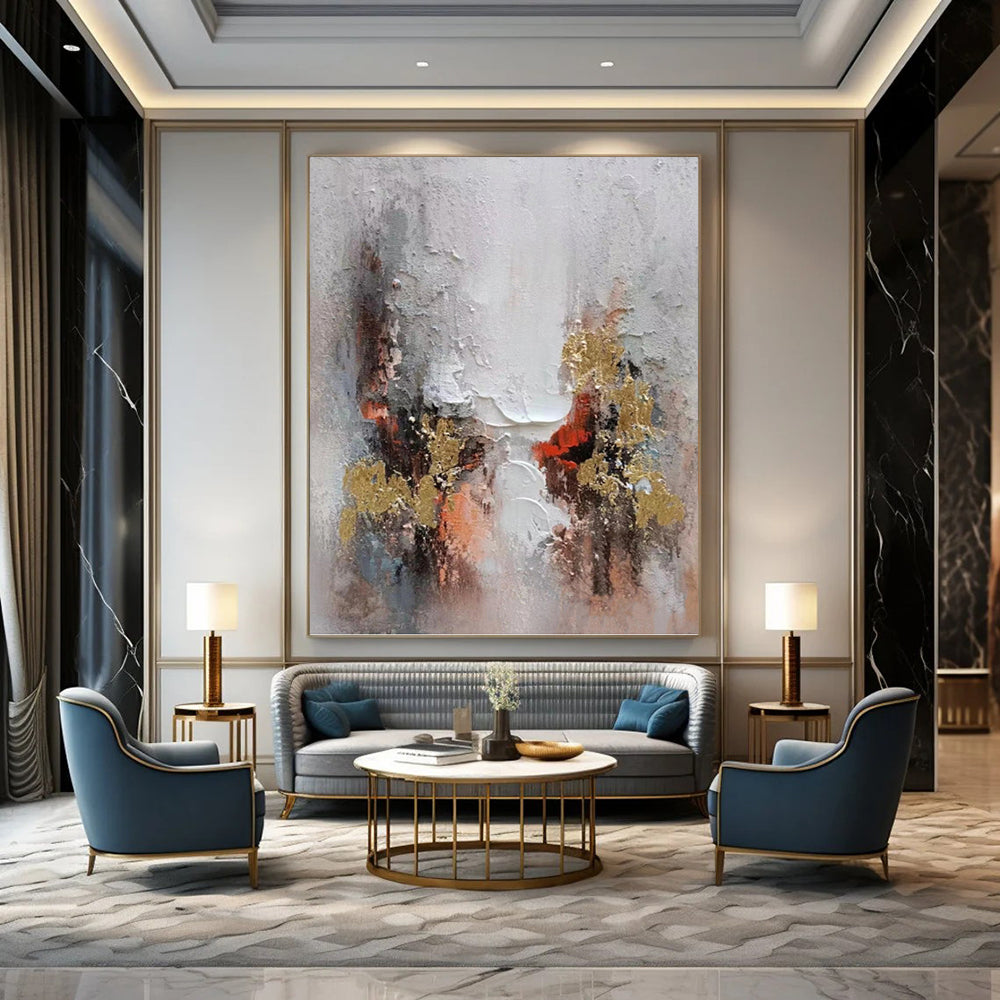 Designer - Driven Style: Hand - Crafted Textured Canvas Painting for Dining Room & Hallway DKH1168