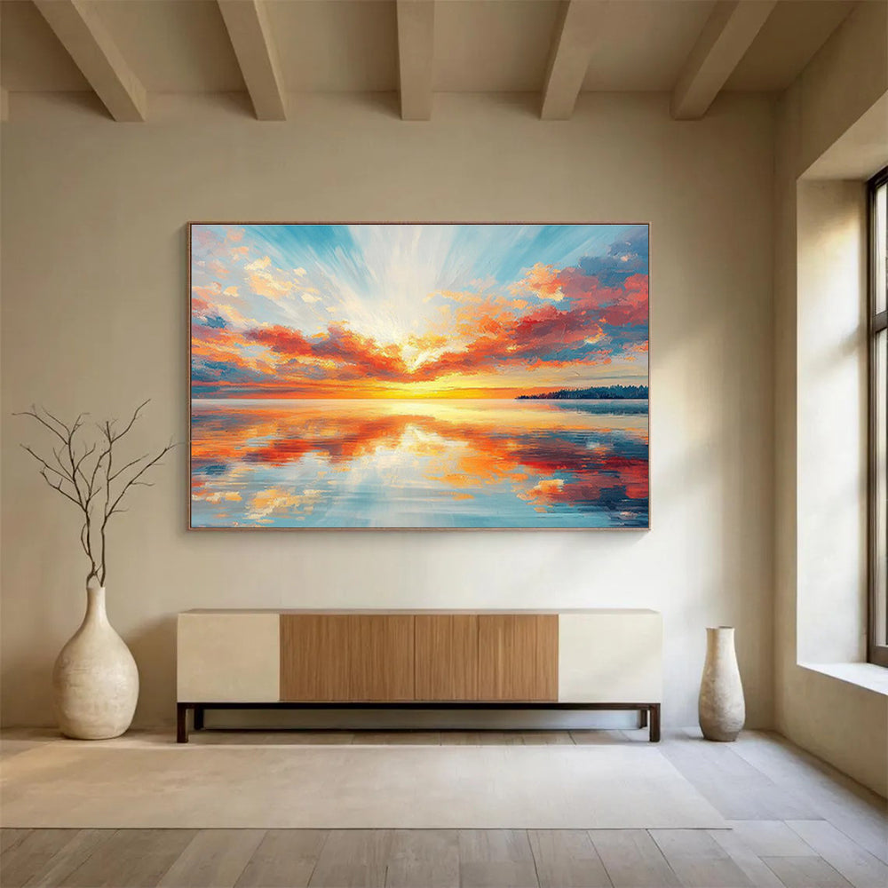 Grand Abstract Hand - Painted Textured Canvas for Dining Room & Office DKH622