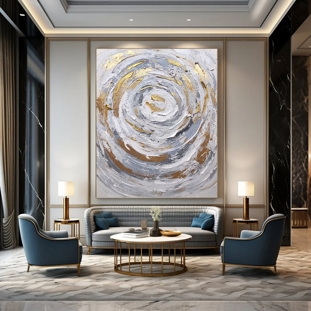 Dynamic Hand - Painted Textured Abstract for Office & Entryway DKH1286