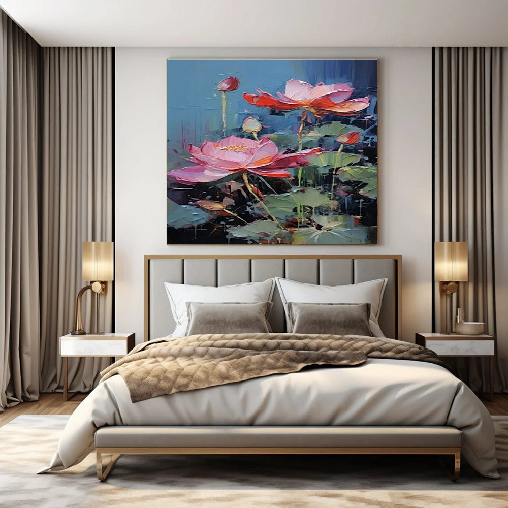 Oversized Hand-Painted Abstract Mural for Office & Bar LargeART1436