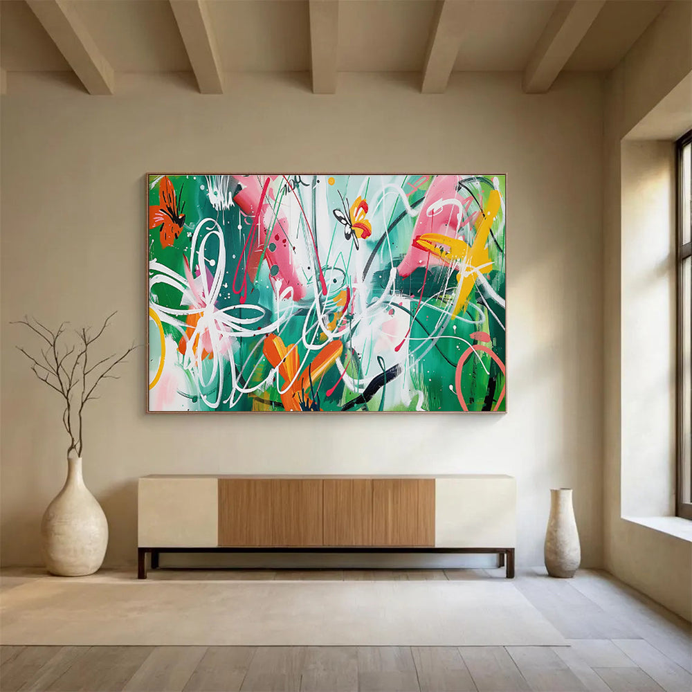 “Lunar Odyssey” Giant Abstract Canvas for Bedroom & Entryway DKH223