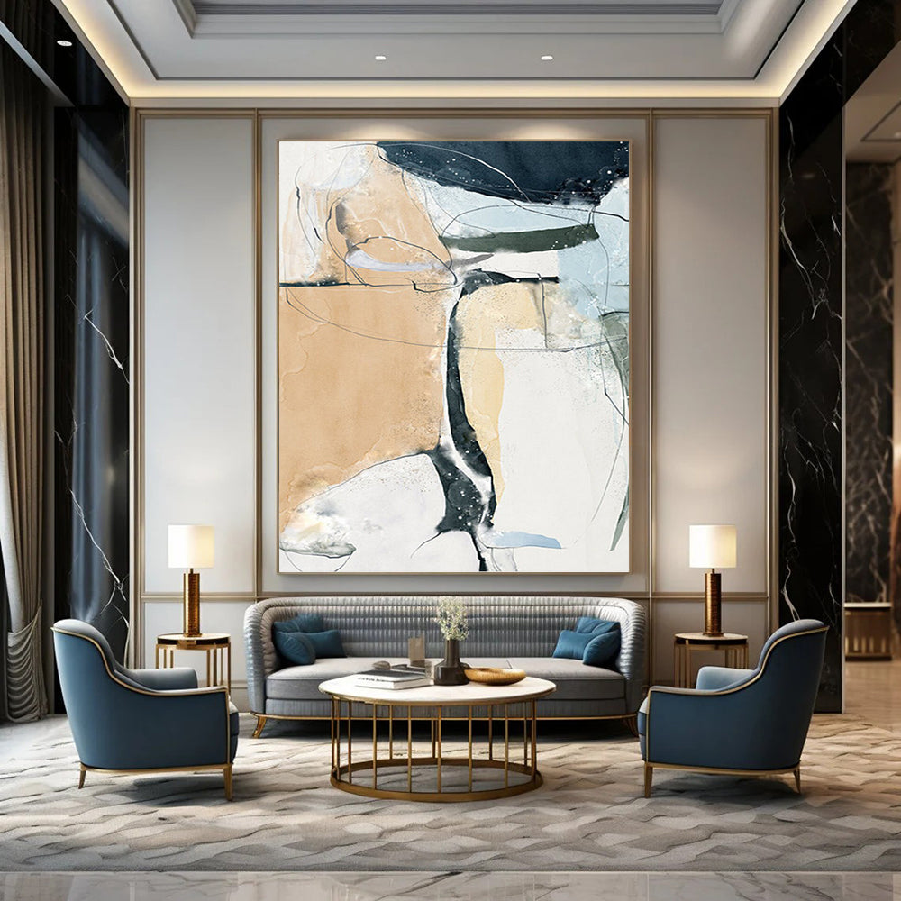 Gargantuan - Sized Vertical Hand - Painted Custom Abstract Marvel (with Distinctive Textures), Transforming Office and Hallway DKH1523