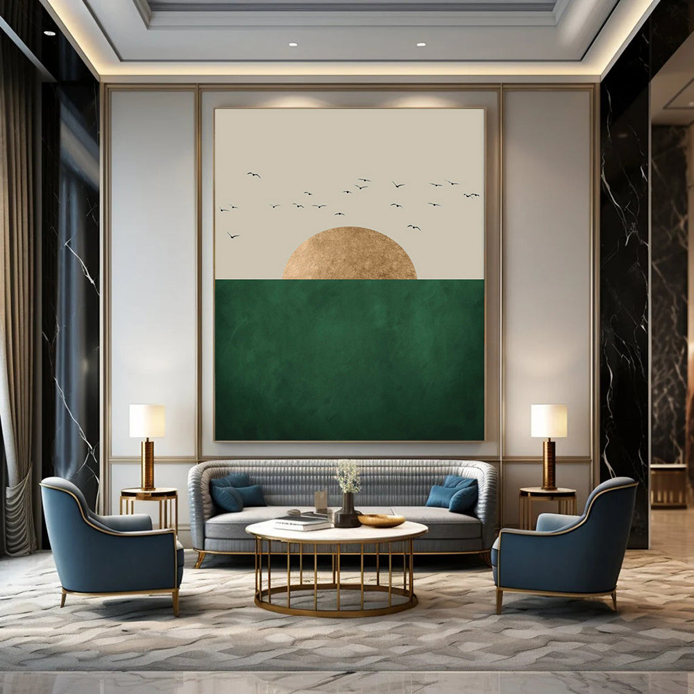 Large-Scale Hand-Painted Abstract Mural for Bedroom & Living Room LargeART1921