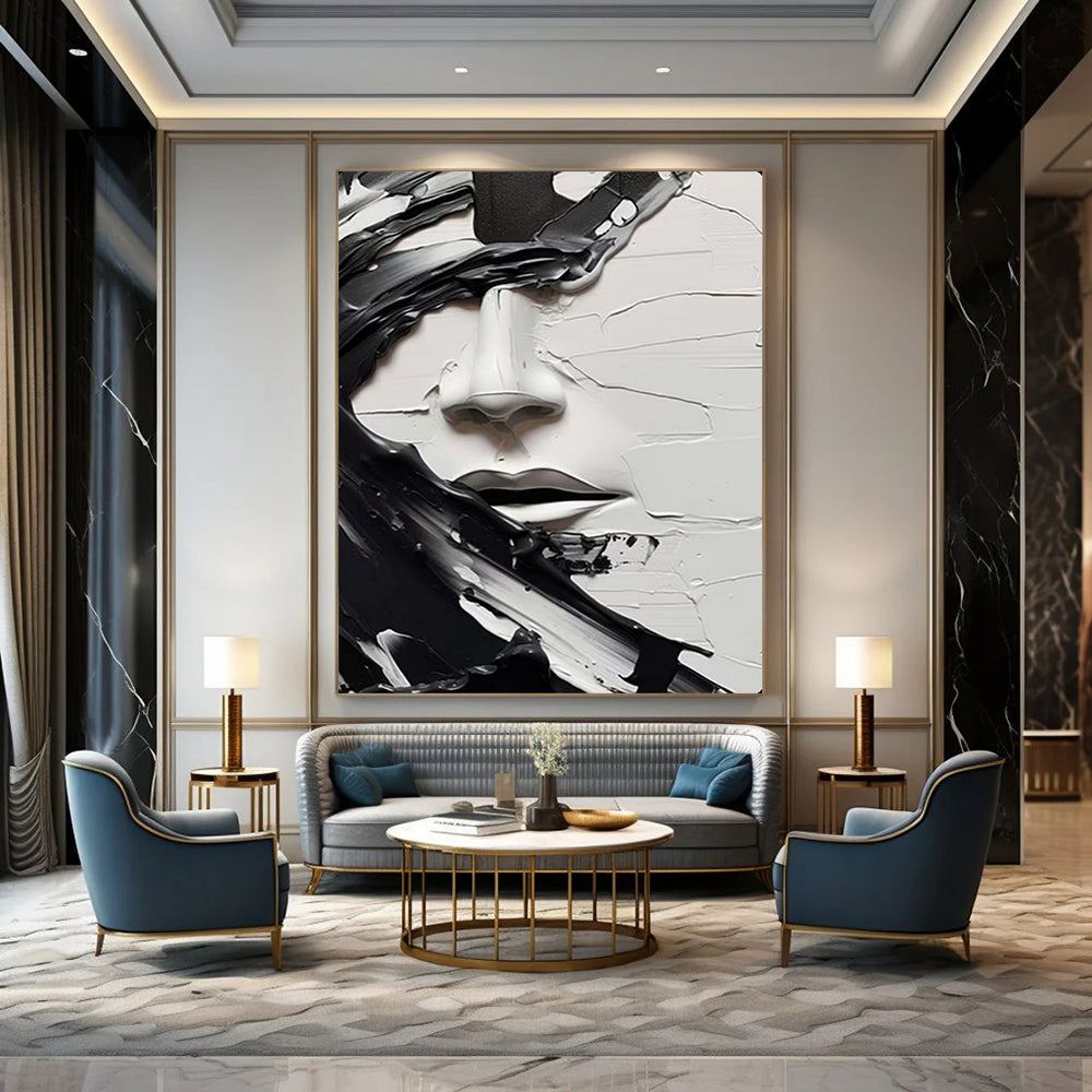 Hand-Painted Large-Scale Textured Abstract Wall Art for Office & Gallery LargeART2134