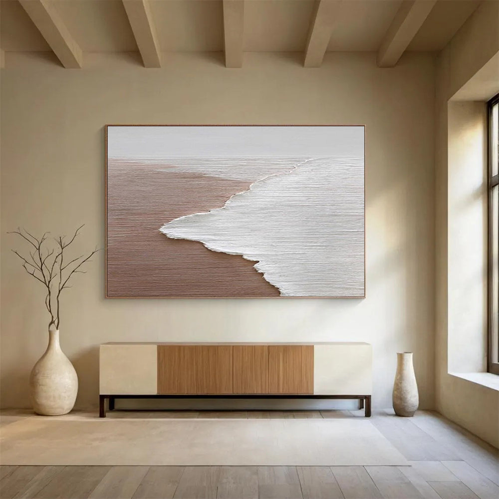 Minimalist Beach Wave Art - Serene Living Room or Bathroom Decor DLZ178
