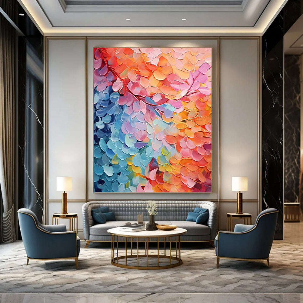 Vertical Hand - Painted Custom Abstract Art for Living Room and Bar DKH1655